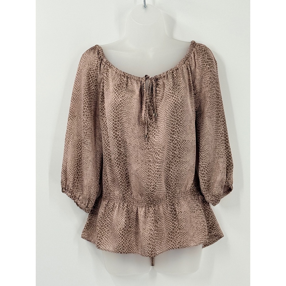 Violet & Claire animal snakeskin print Peplum top Womens‎ sz M indie sleaze y2k